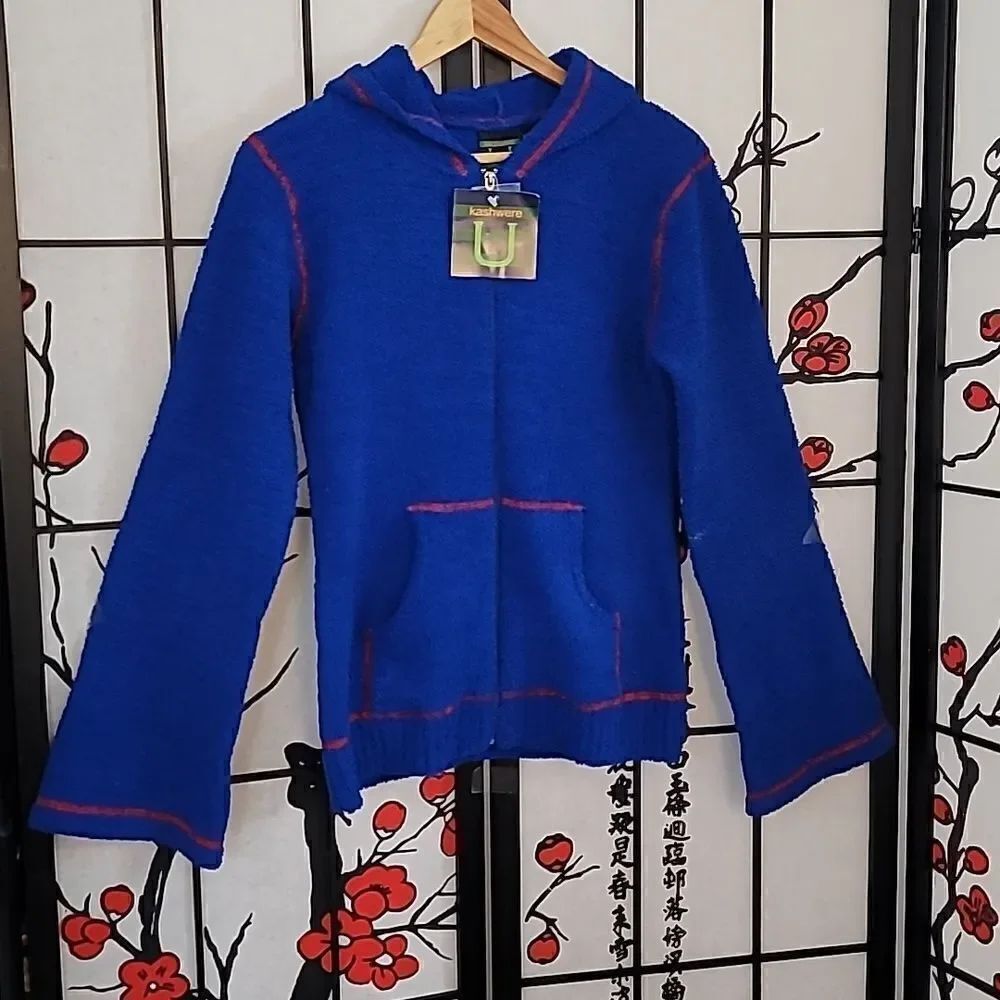 Kashwere Electric Blue Bell Sleeve Hoodie - Picture 2 of 13
